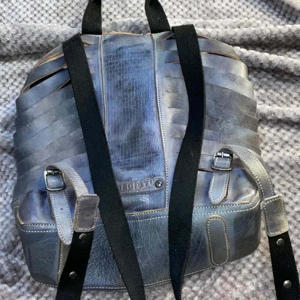 Bed stu Stylish Blue Leather Backpack - Picture 8 of 11